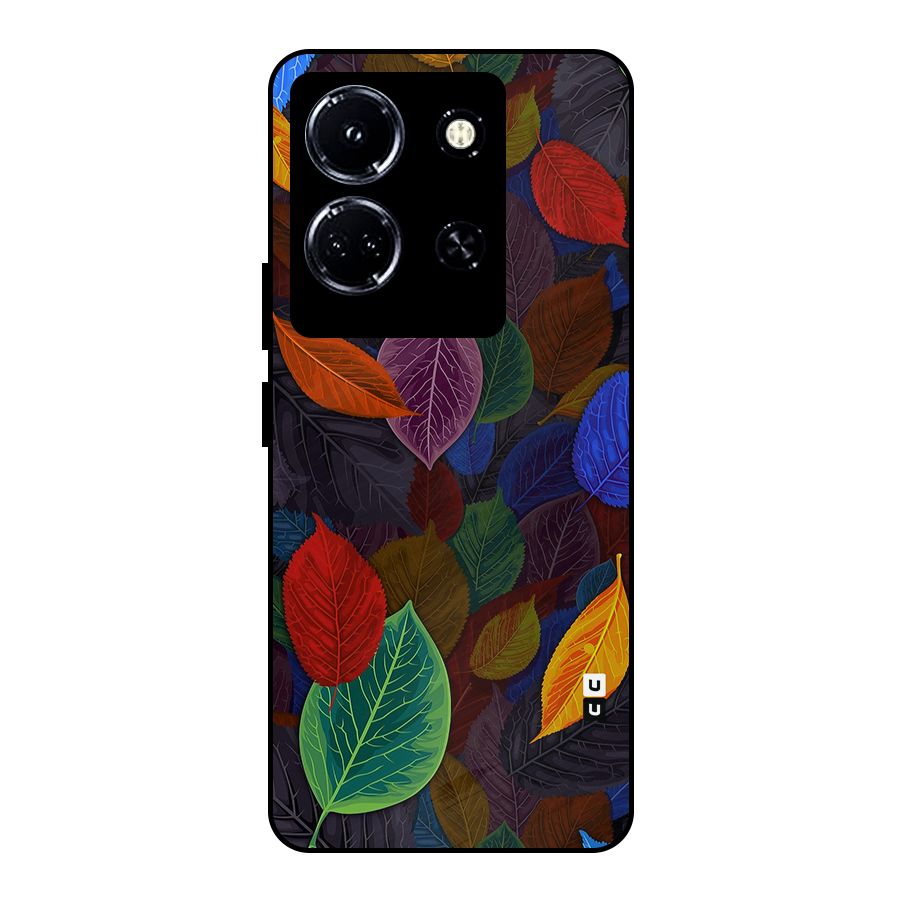Colorful Leaves Pattern Metal Back Case for Infinix Note 30 5G