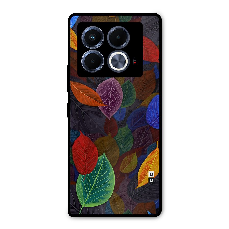 Colorful Leaves Pattern Metal Back Case for Infinix Note 40 5G