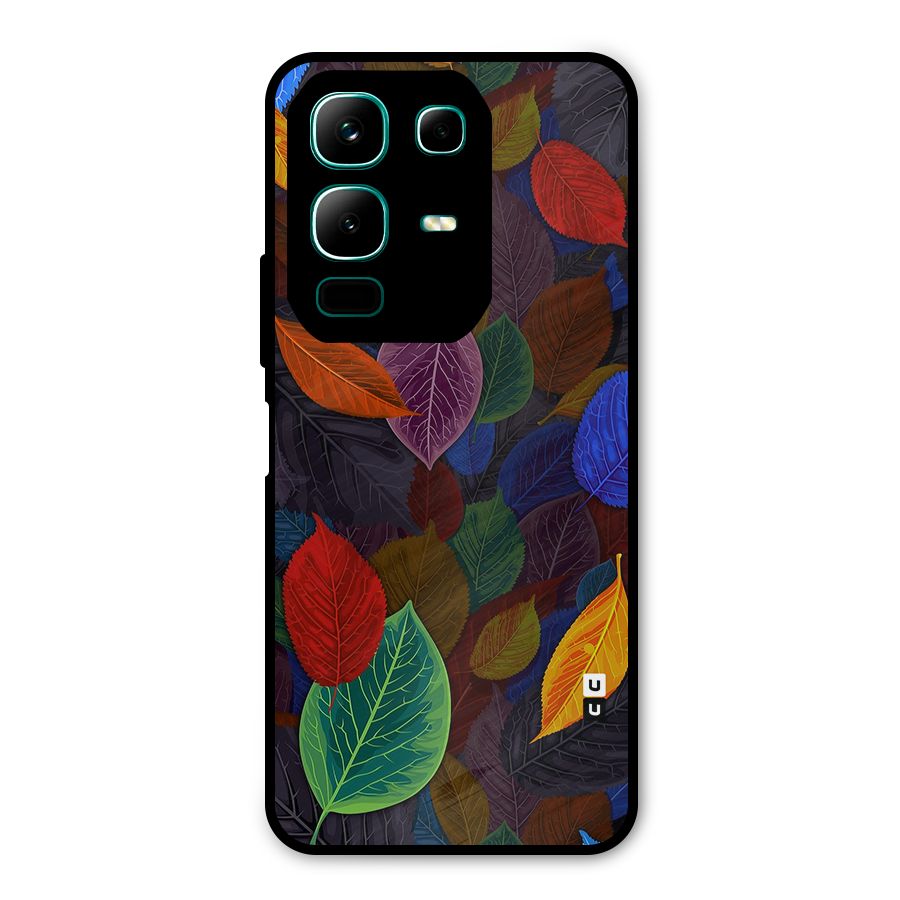 Colorful Leaves Pattern Metal Back Case for Infinix Note 50x