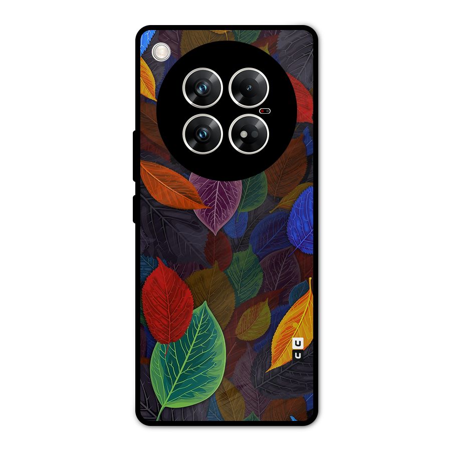 Colorful Leaves Pattern Metal Back Case for Infinix Zero 40 5G