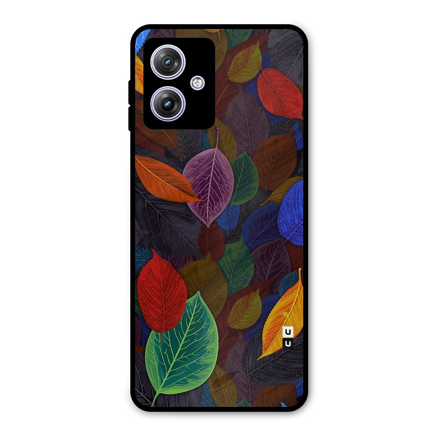 Colorful Leaves Pattern Metal Back Case for Moto G64