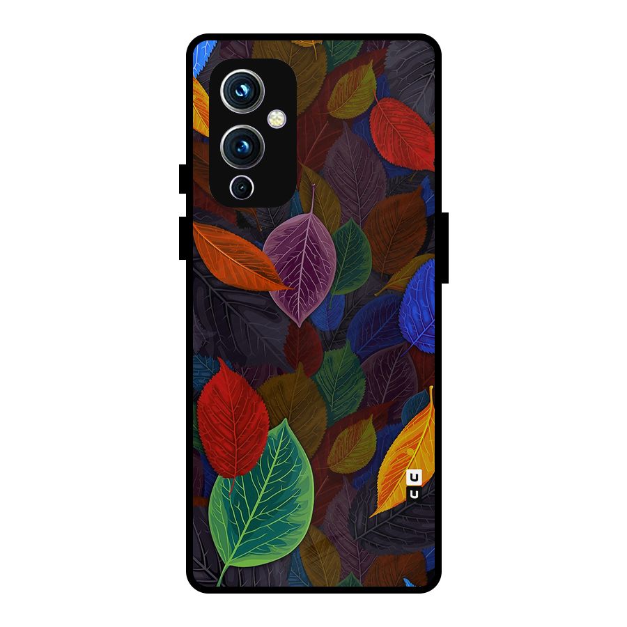 Colorful Leaves Pattern Metal Back Case for OnePlus 9