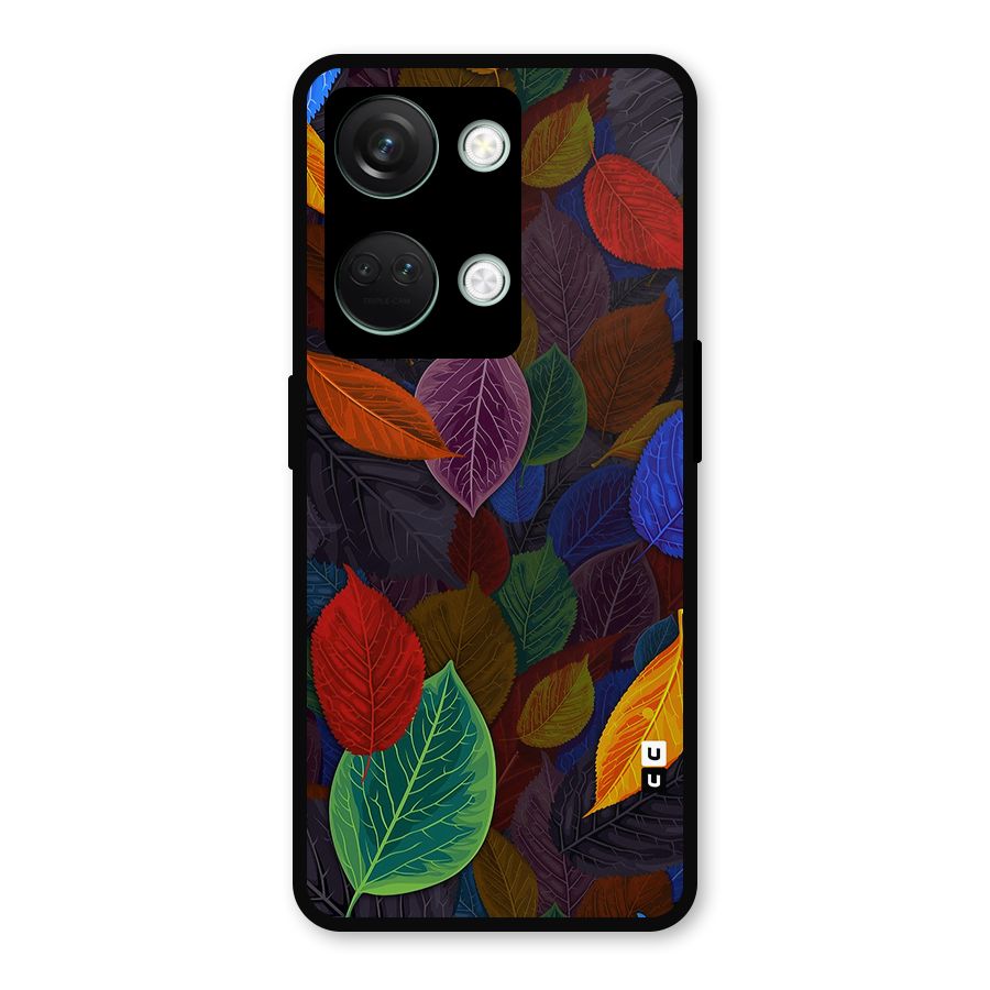 Colorful Leaves Pattern Metal Back Case for OnePlus Nord 3