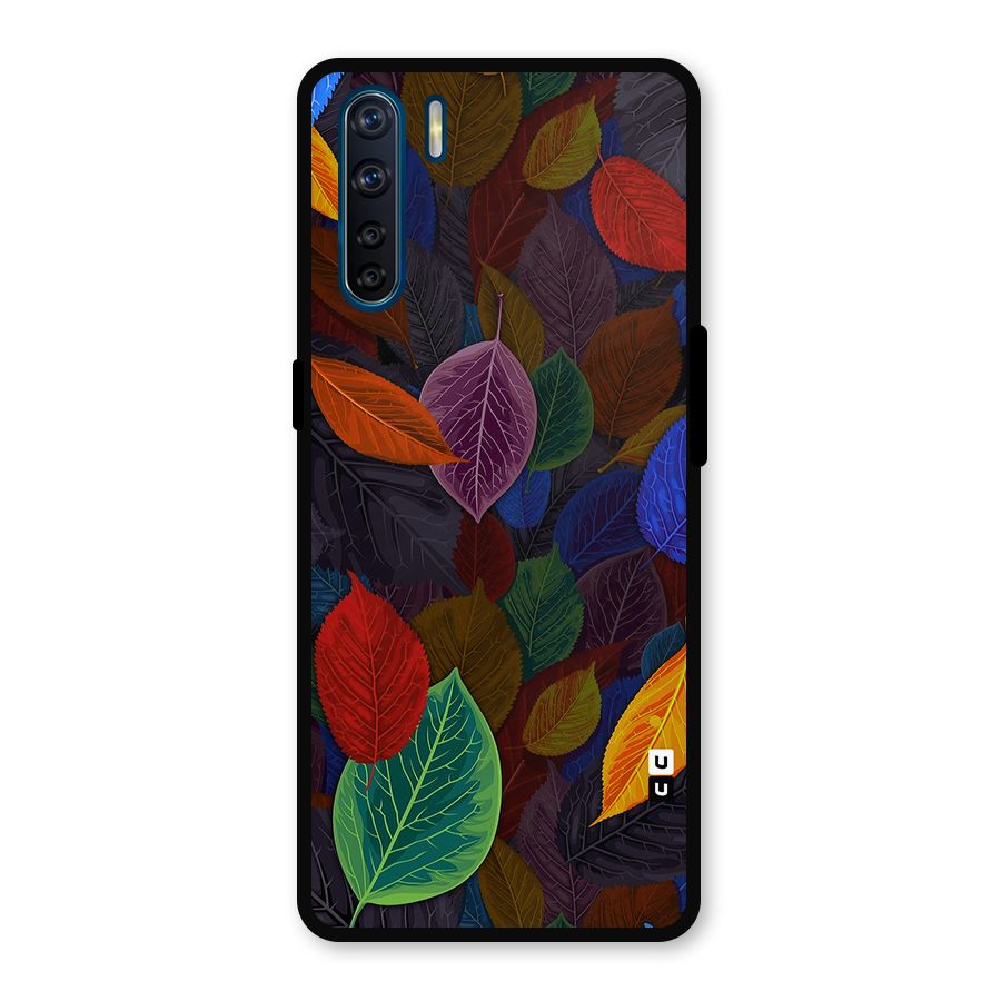 Colorful Leaves Pattern Metal Back Case for Oppo F15