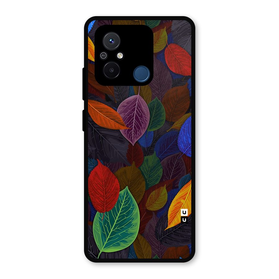 Colorful Leaves Pattern Metal Back Case for Poco C55