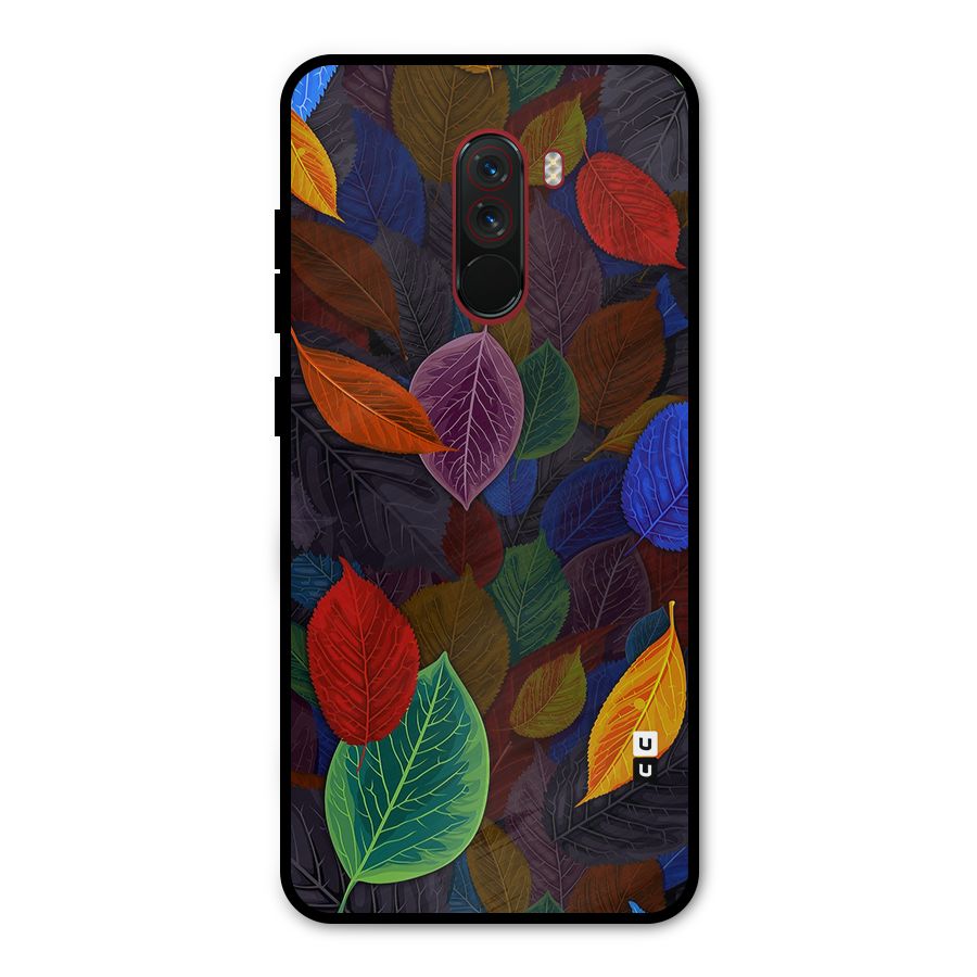 Colorful Leaves Pattern Metal Back Case for Poco F1