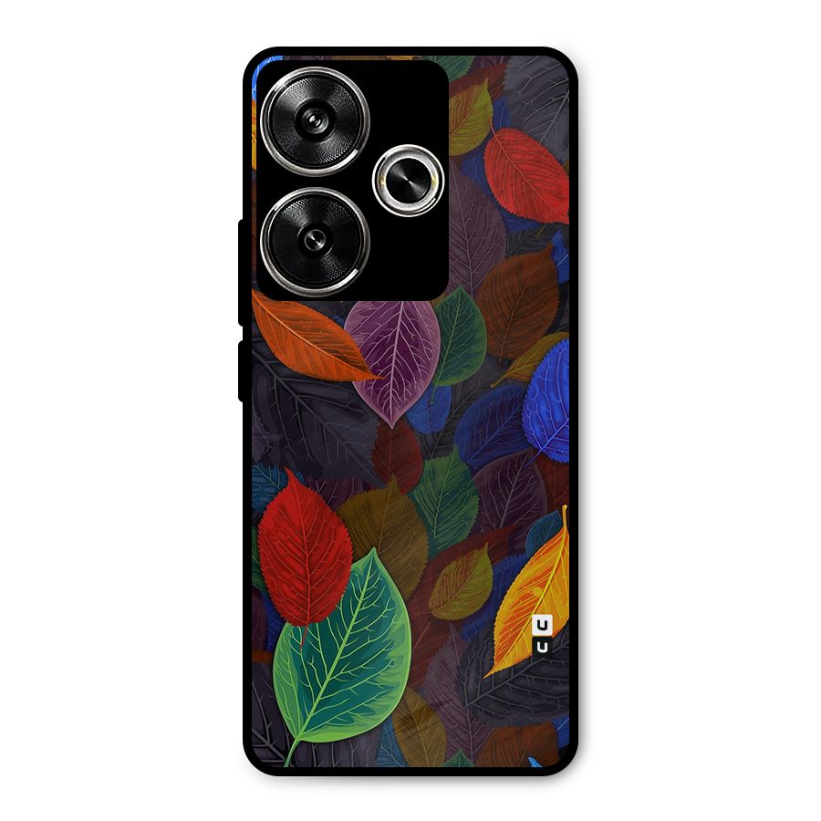 Colorful Leaves Pattern Metal Back Case for Poco F6