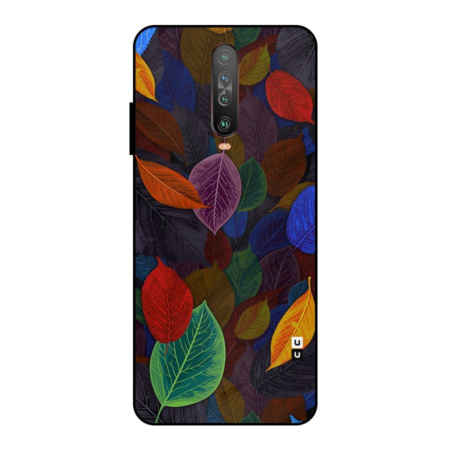 Colorful Leaves Pattern Metal Back Case for Poco X2