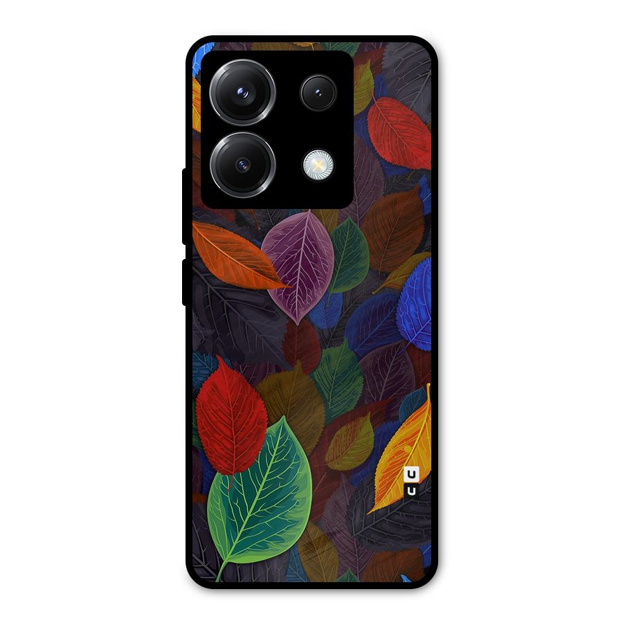 Colorful Leaves Pattern Metal Back Case for Poco X6