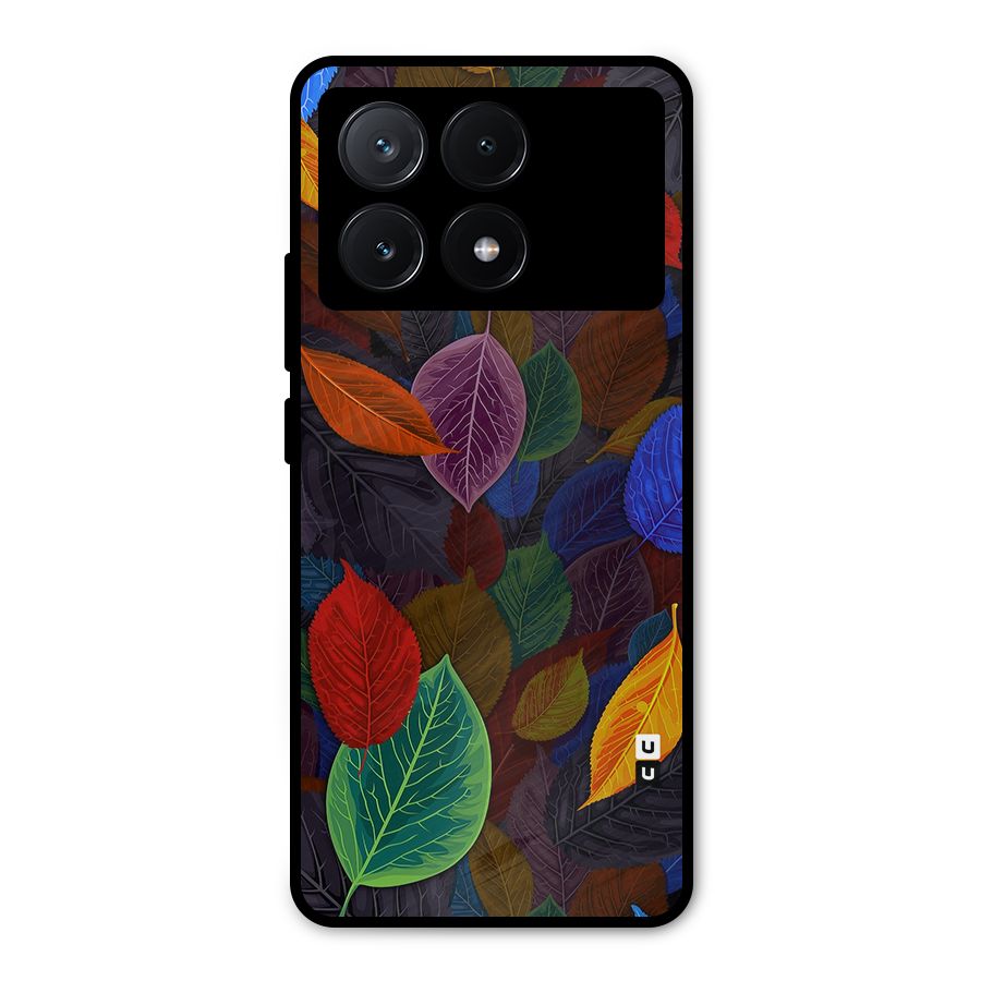 Colorful Leaves Pattern Metal Back Case for Poco X6 Pro