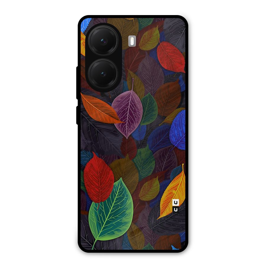 Colorful Leaves Pattern Metal Back Case for Poco X7 Pro