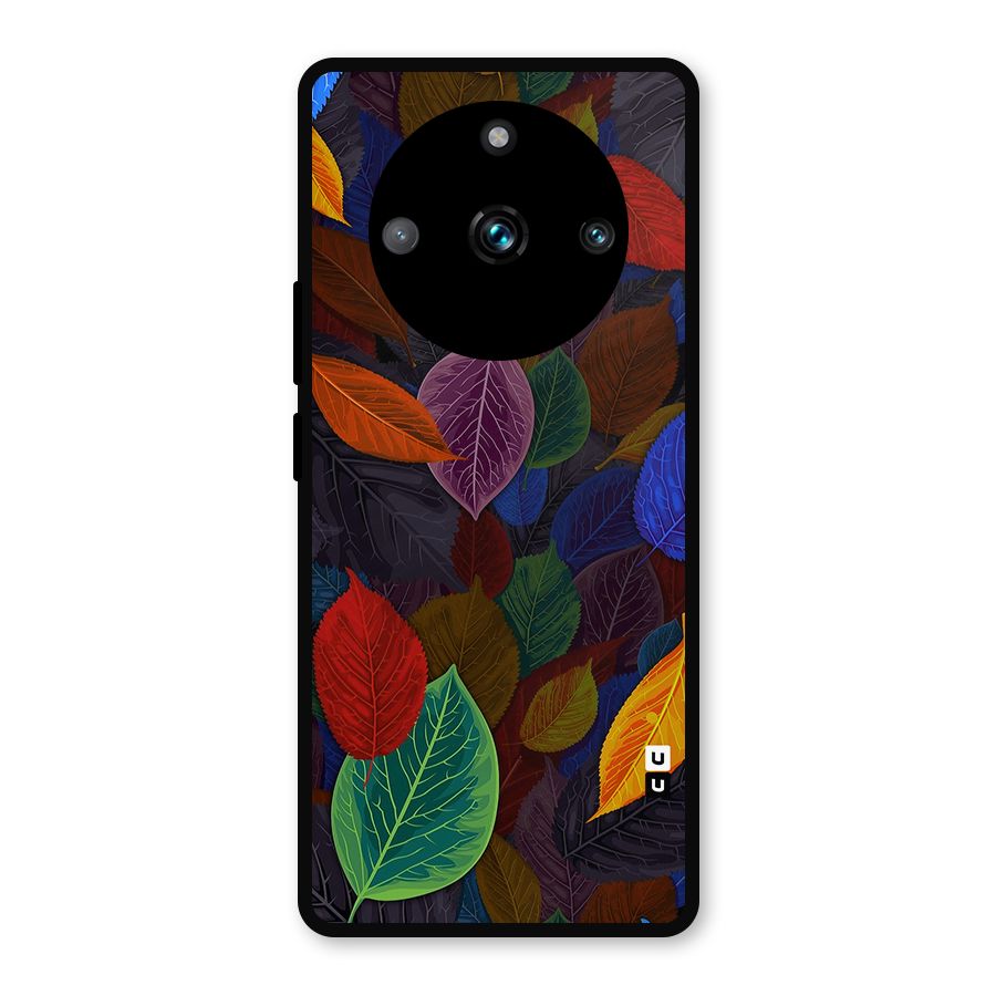 Colorful Leaves Pattern Metal Back Case for Realme 11 Pro Plus