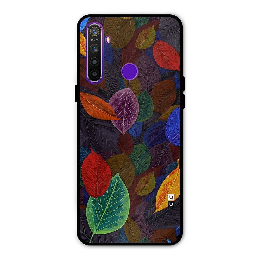 Colorful Leaves Pattern Metal Back Case for Realme 5i