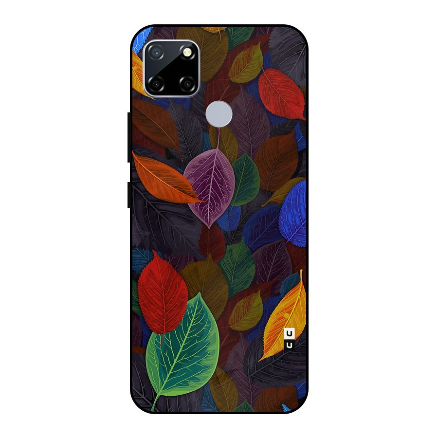 Colorful Leaves Pattern Metal Back Case for Realme Narzo 20