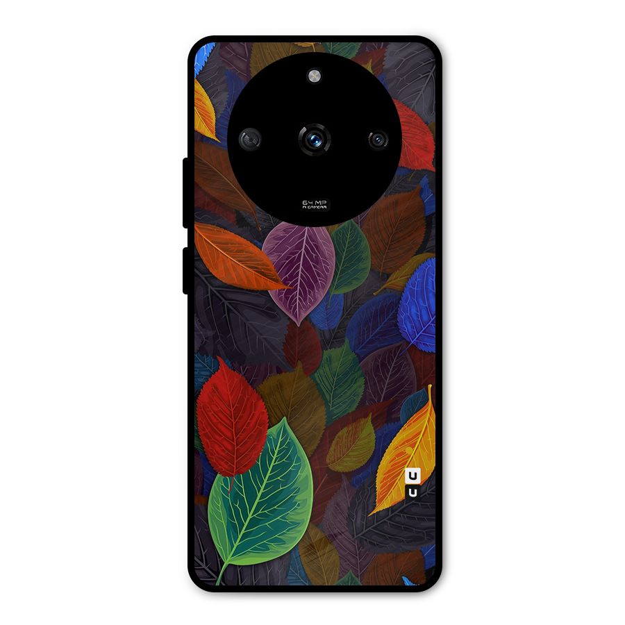 Colorful Leaves Pattern Metal Back Case for Realme Narzo 60 5G
