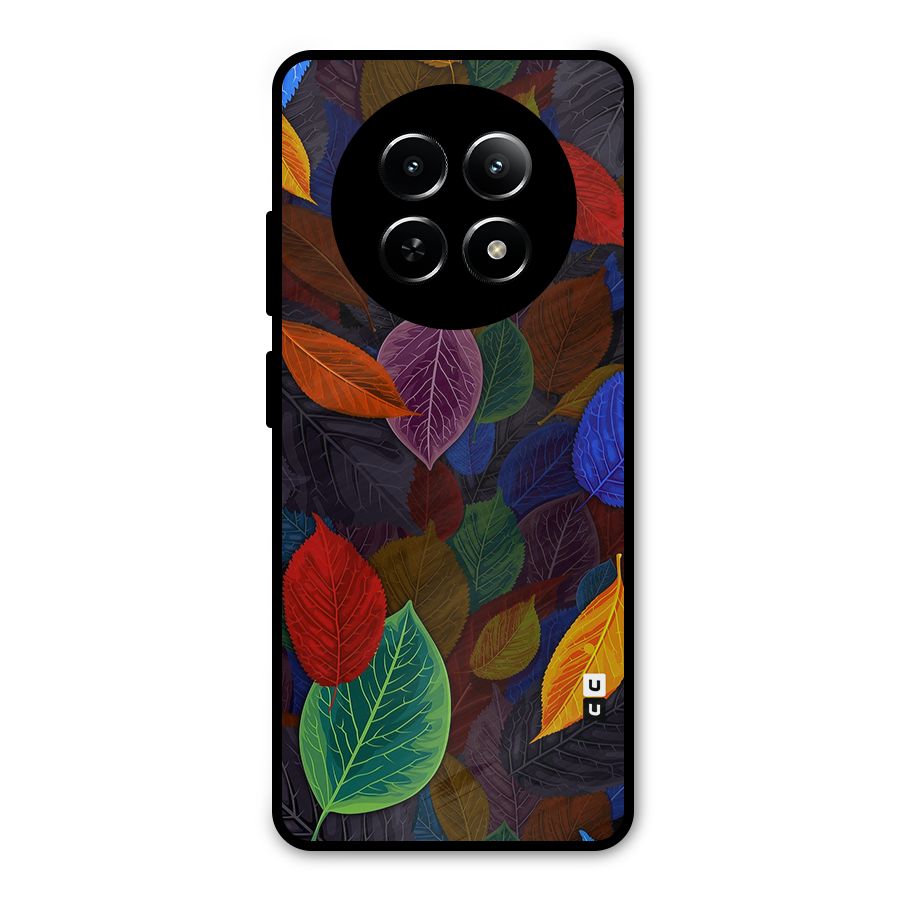 Colorful Leaves Pattern Metal Back Case for Realme Narzo 70x 5G