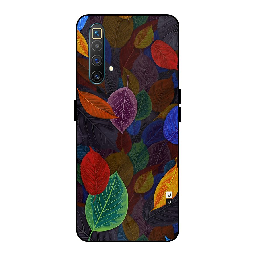 Colorful Leaves Pattern Metal Back Case for Realme X3 SuperZoom