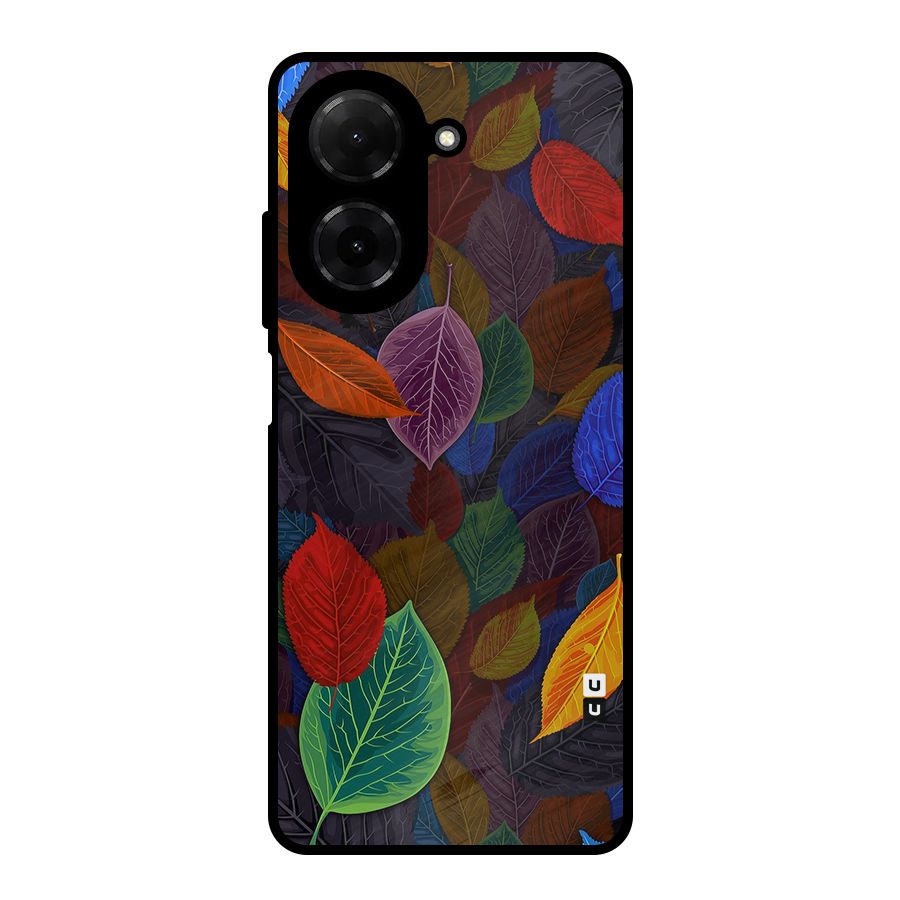 Colorful Leaves Pattern Metal Back Case for Redmi A5 4G