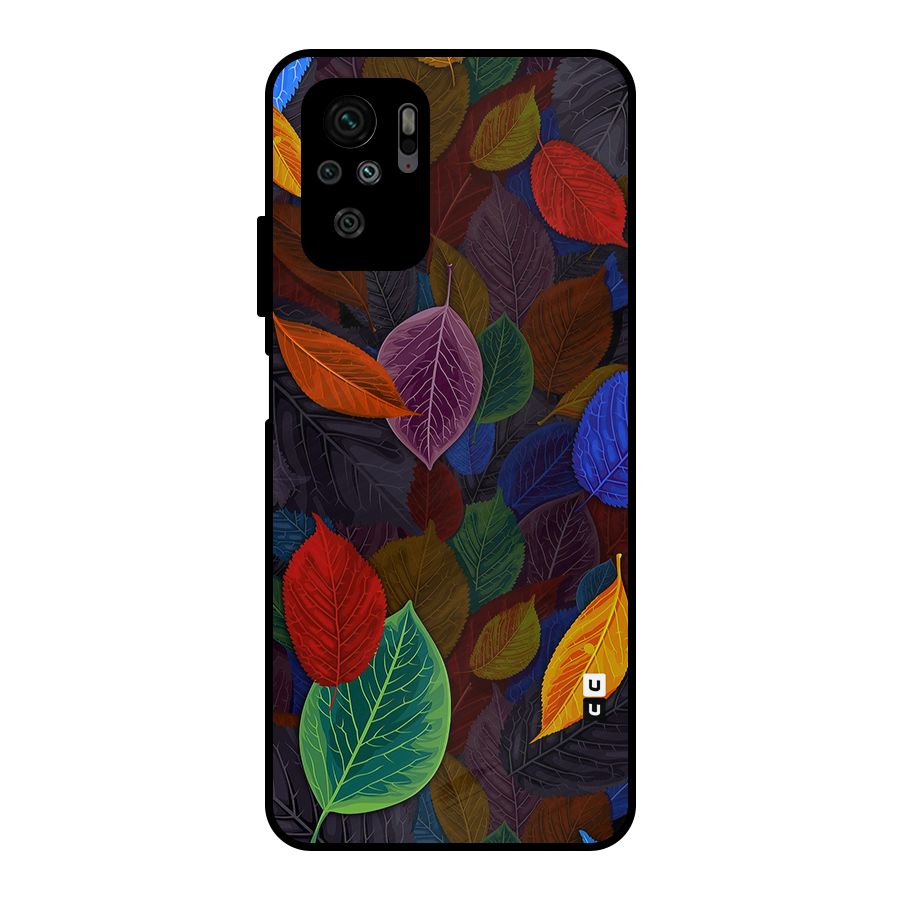 Colorful Leaves Pattern Metal Back Case for Redmi Note 10S
