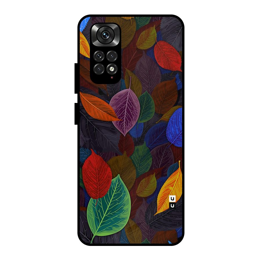 Colorful Leaves Pattern Metal Back Case for Redmi Note 11 Pro
