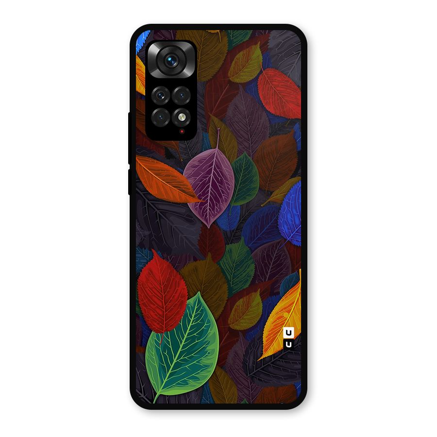Colorful Leaves Pattern Metal Back Case for Redmi Note 11s