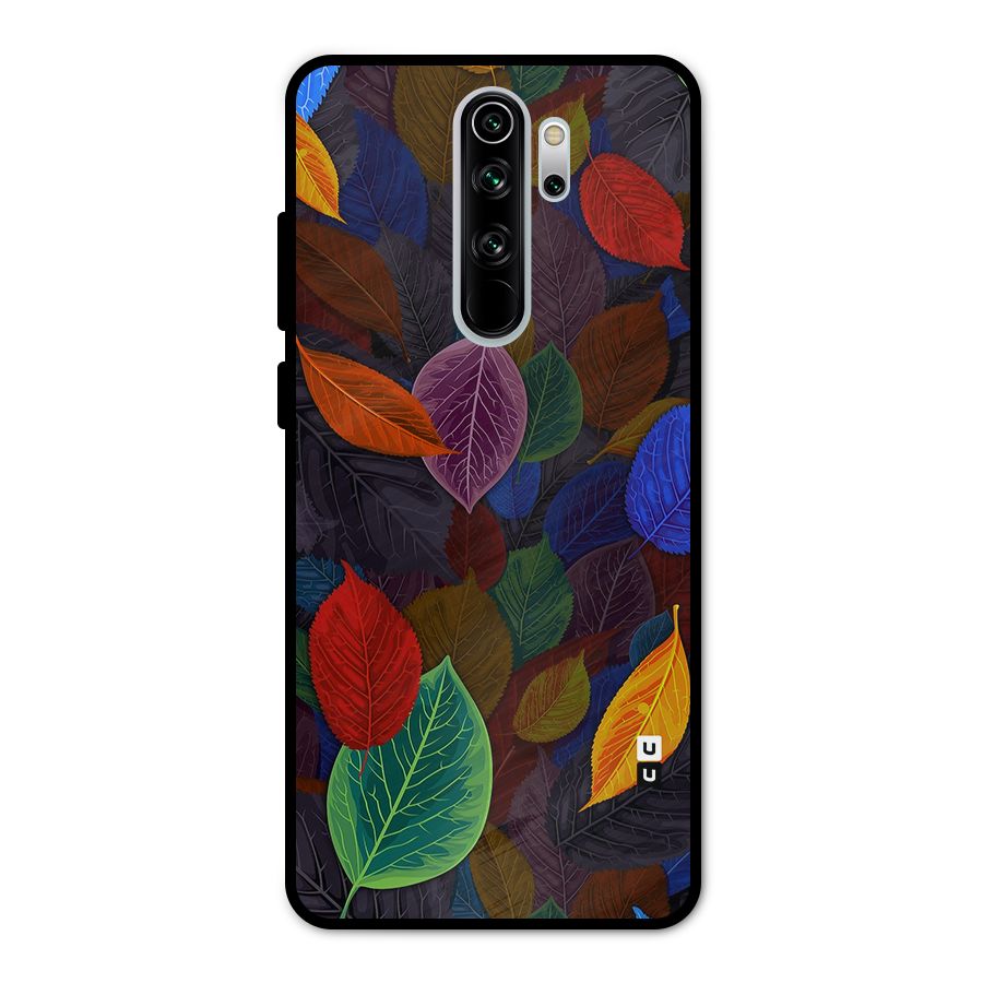 Colorful Leaves Pattern Metal Back Case for Redmi Note 8 Pro