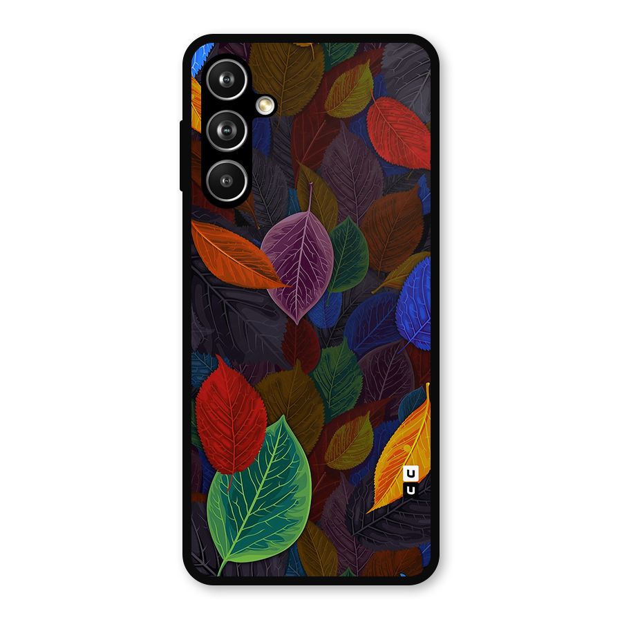 Colorful Leaves Pattern Metal Back Case for Samsung Galaxy M54