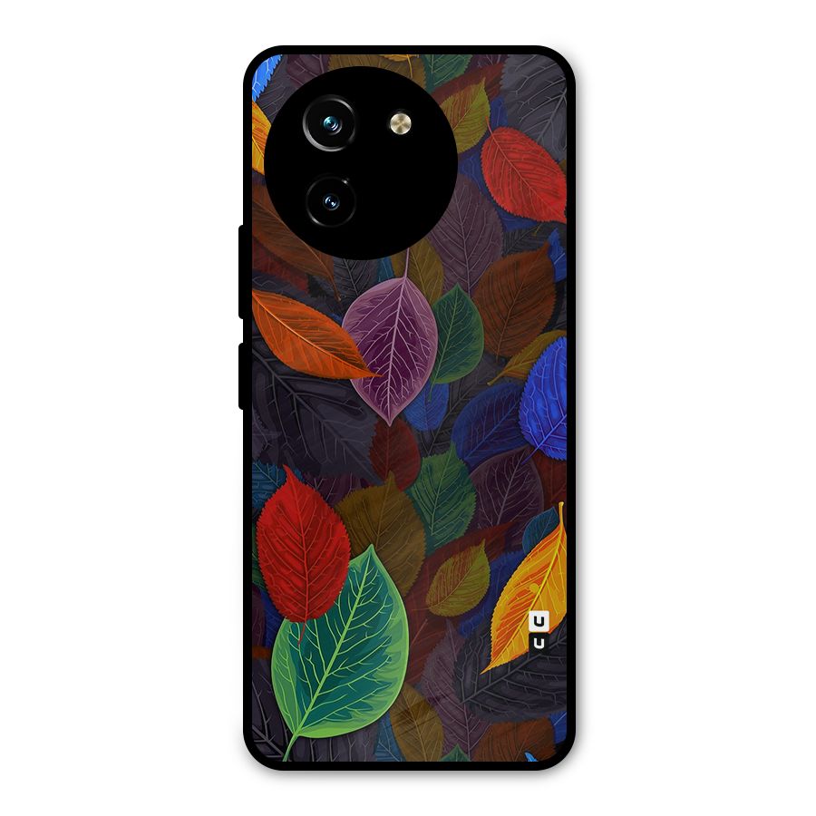 Colorful Leaves Pattern Metal Back Case for Vivo T3x