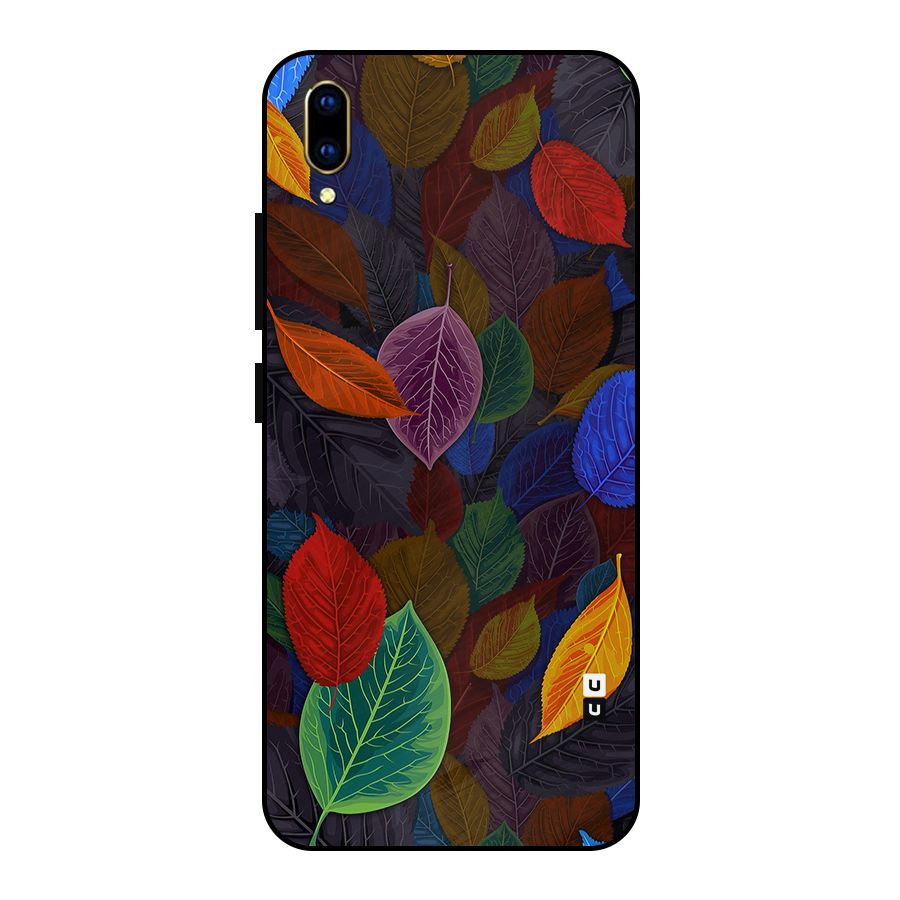 Colorful Leaves Pattern Metal Back Case for Vivo V11 Pro