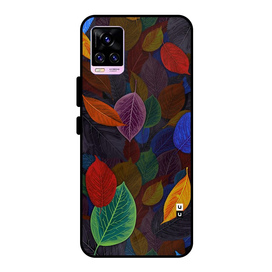Colorful Leaves Pattern Metal Back Case for Vivo V20 Pro