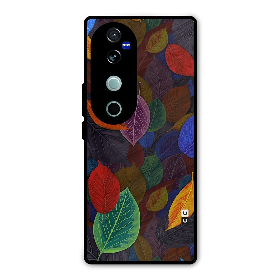 Colorful Leaves Pattern Metal Back Case for Vivo V40