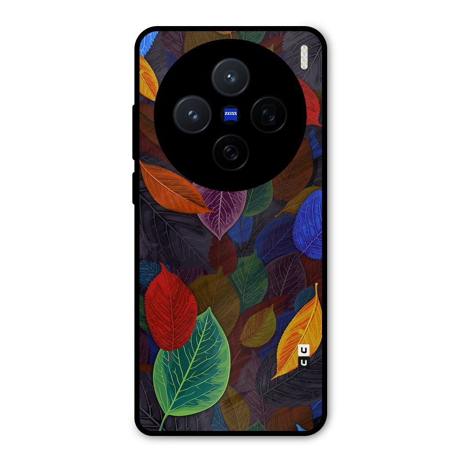 Colorful Leaves Pattern Metal Back Case for Vivo X200