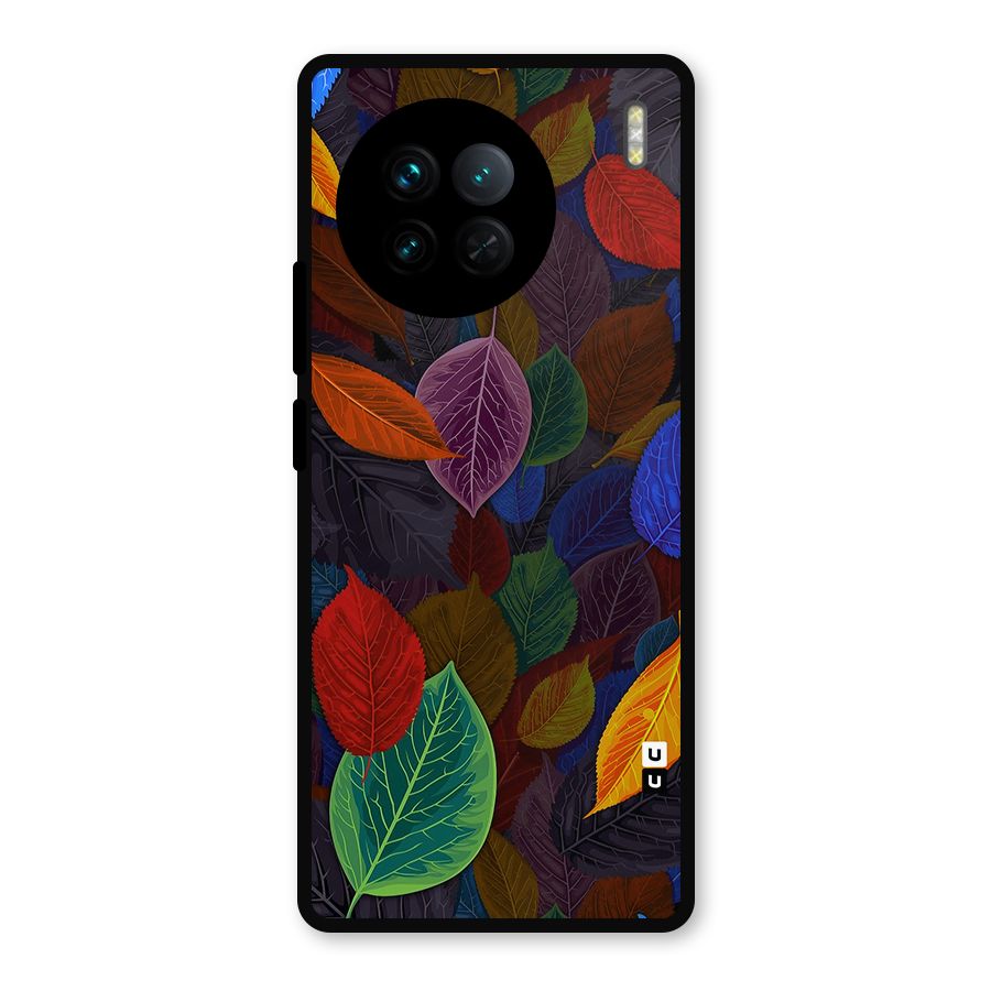 Colorful Leaves Pattern Metal Back Case for Vivo X90