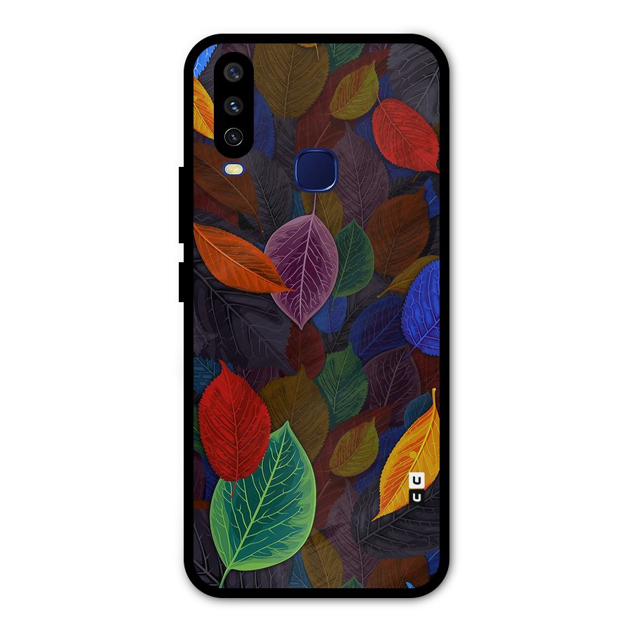 Colorful Leaves Pattern Metal Back Case for Vivo Y15