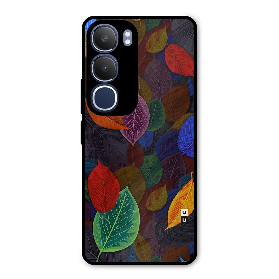 Colorful Leaves Pattern Metal Back Case for Vivo Y29