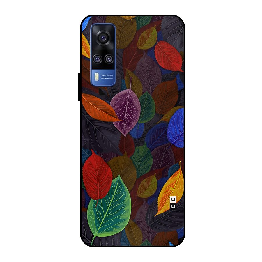 Colorful Leaves Pattern Metal Back Case for Vivo Y51