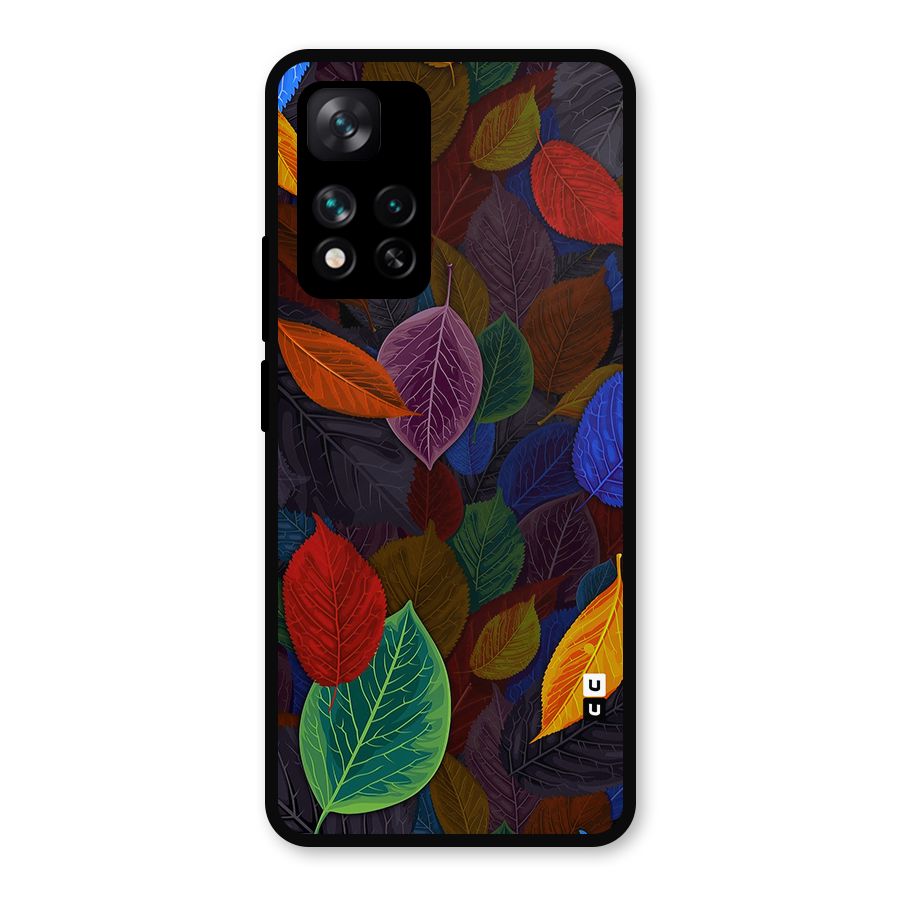 Colorful Leaves Pattern Metal Back Case for Xiaomi 11i Hypercharge 5G
