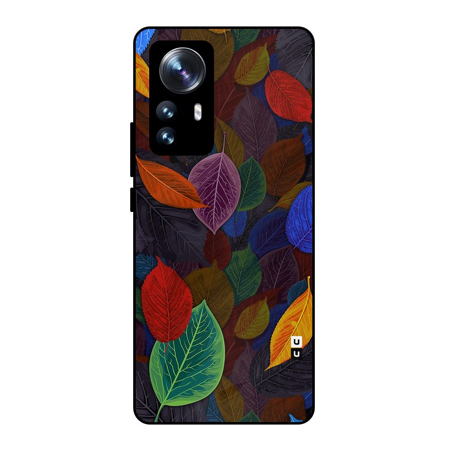 Colorful Leaves Pattern Metal Back Case for Xiaomi 12 Pro