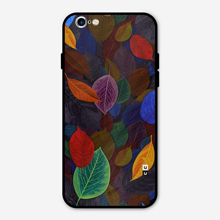 Colorful Leaves Pattern Metal Back Case for iPhone 6 6s