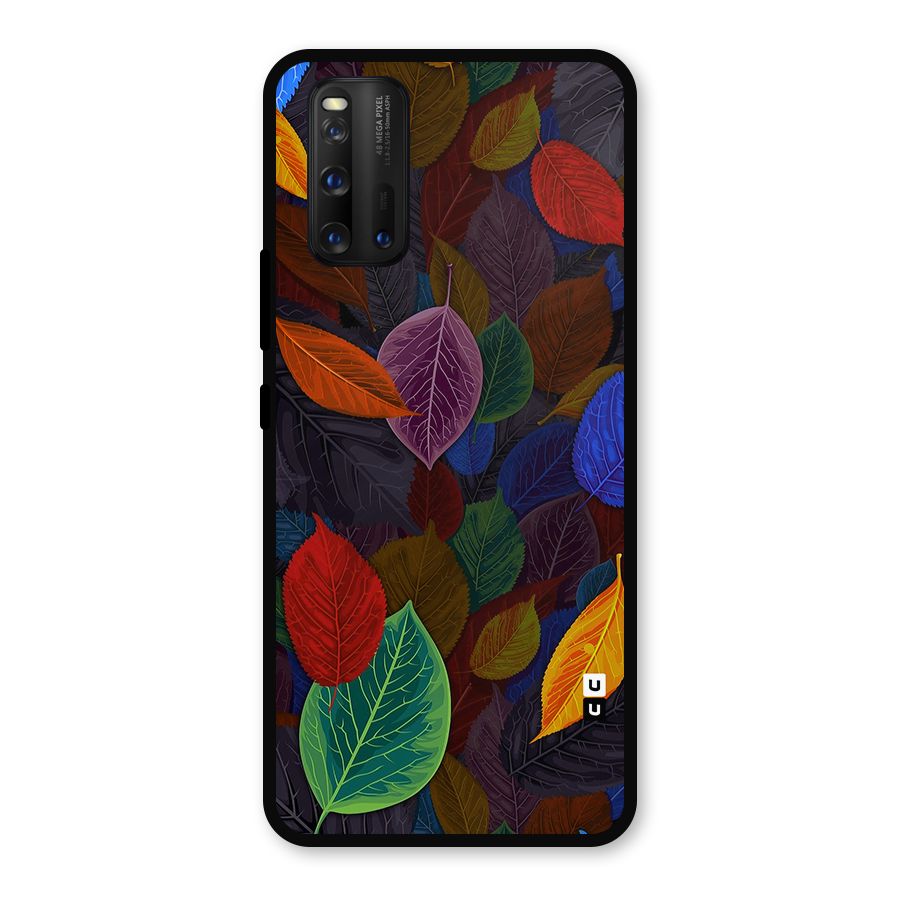 Colorful Leaves Pattern Metal Back Case for iQOO 3