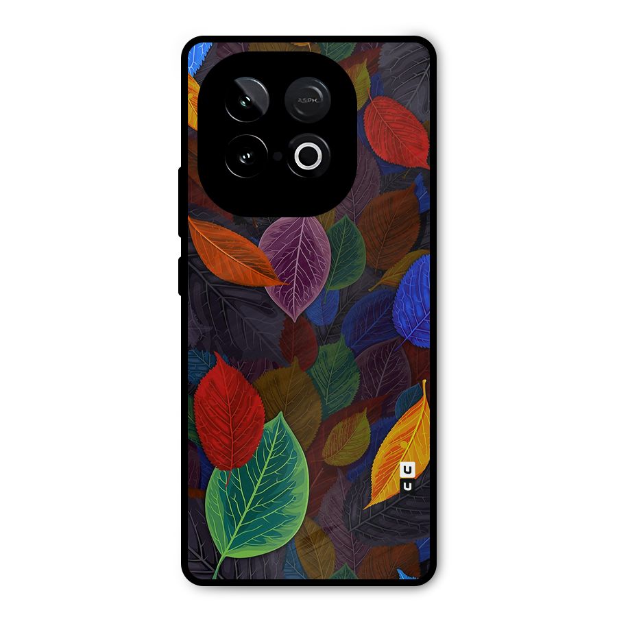 Colorful Leaves Pattern Metal Back Case for iQOO Neo 10
