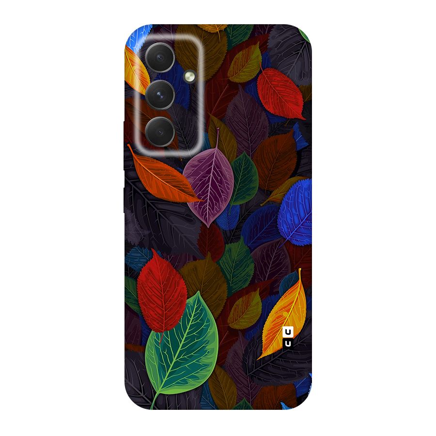 Colorful Leaves Pattern Original Polycarbonate Back Case for Galaxy A54