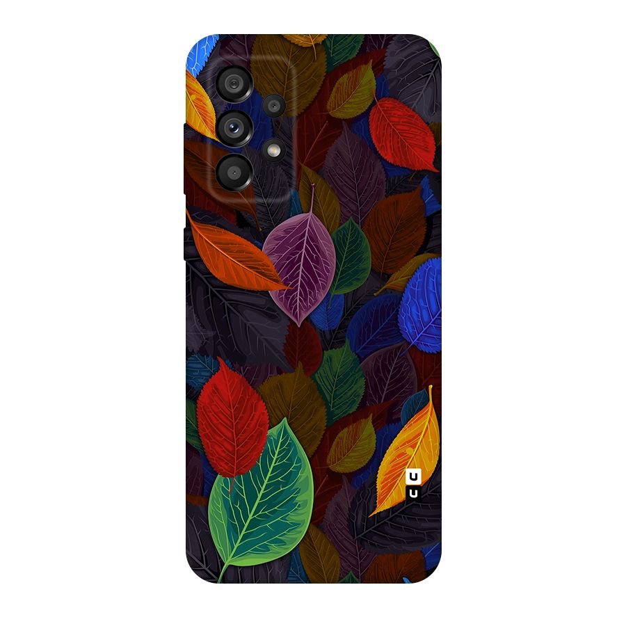 Colorful Leaves Pattern Original Polycarbonate Back Case for Galaxy A73 5G