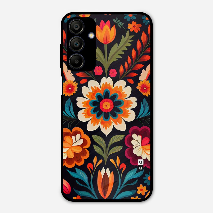 Colorful Mexican Floral Pattern Metal Back Case for Galaxy A15 5G