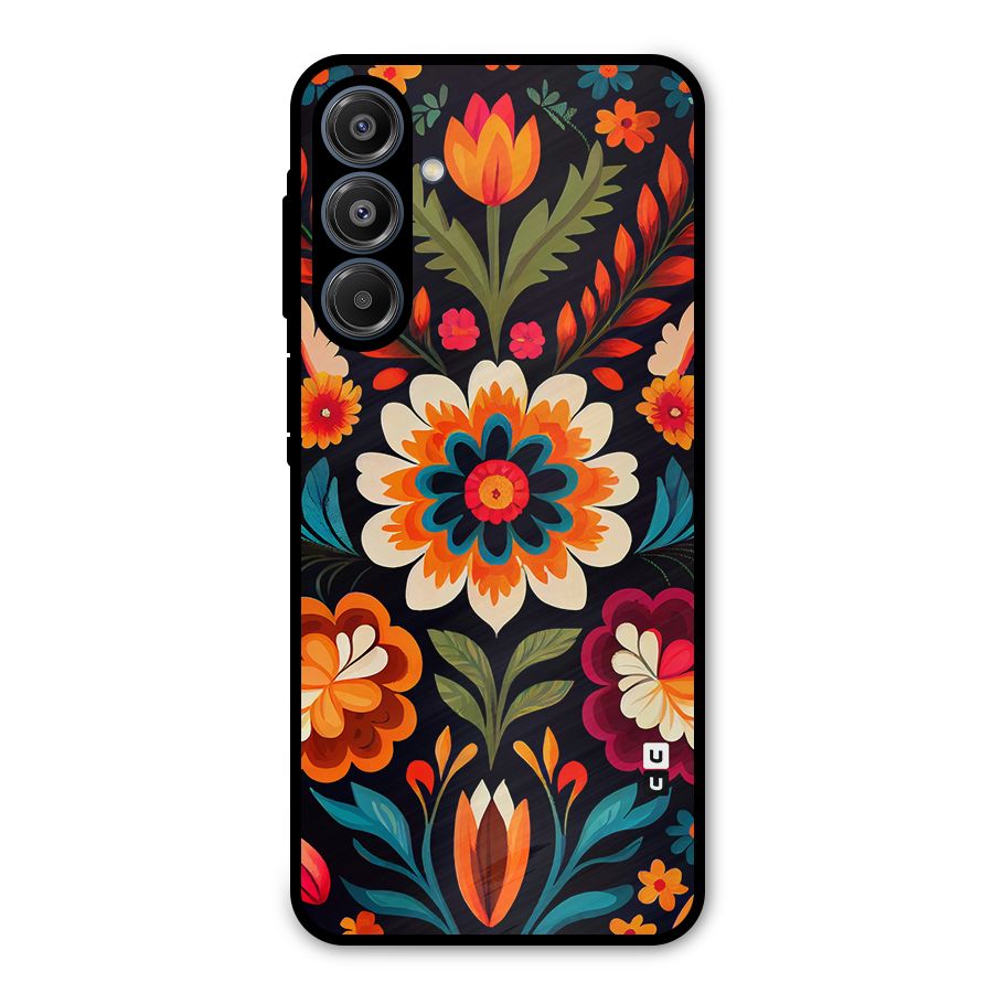 Colorful Mexican Floral Pattern Metal Back Case for Galaxy A16 5G