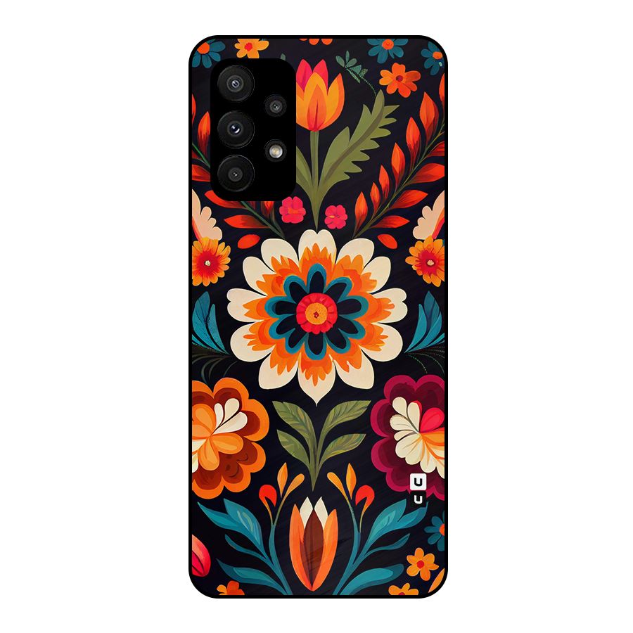 Colorful Mexican Floral Pattern Metal Back Case for Galaxy A23