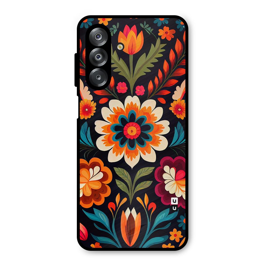 Colorful Mexican Floral Pattern Metal Back Case for Galaxy A26