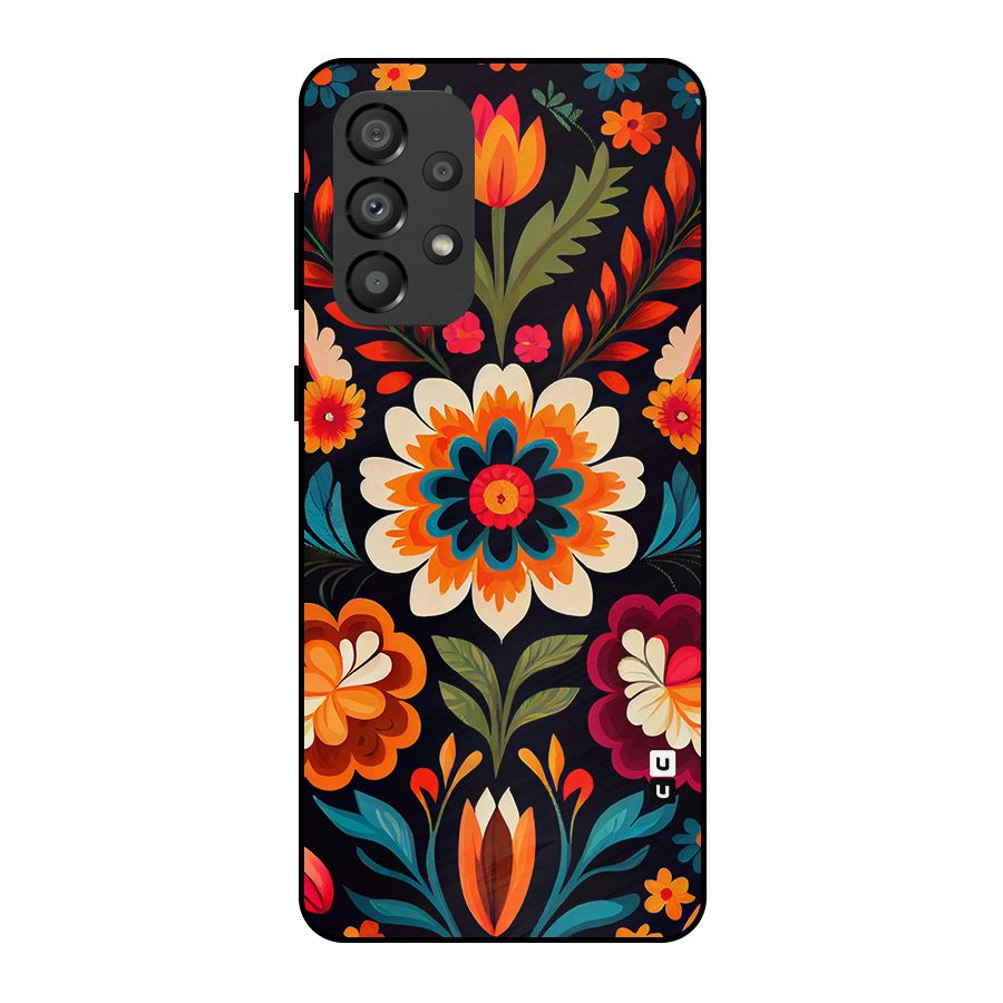 Colorful Mexican Floral Pattern Metal Back Case for Galaxy A33 5G