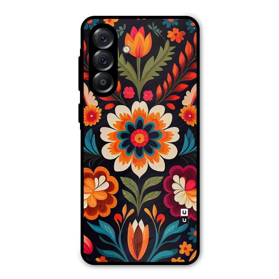 Colorful Mexican Floral Pattern Metal Back Case for Galaxy A56