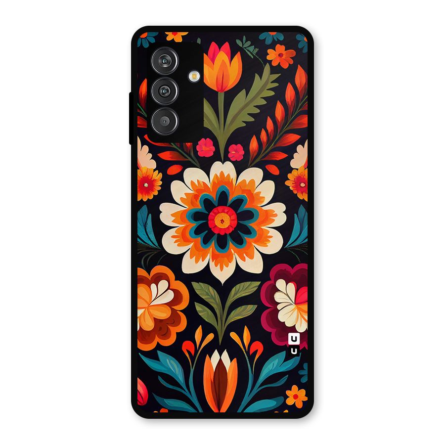 Colorful Mexican Floral Pattern Metal Back Case for Galaxy F13